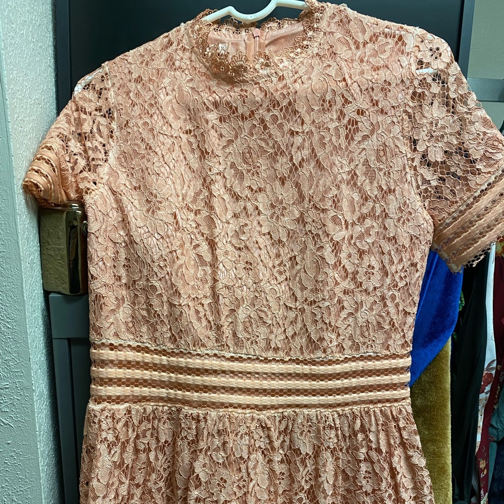 Baltic Born Karina midi lace dress mauve NWT